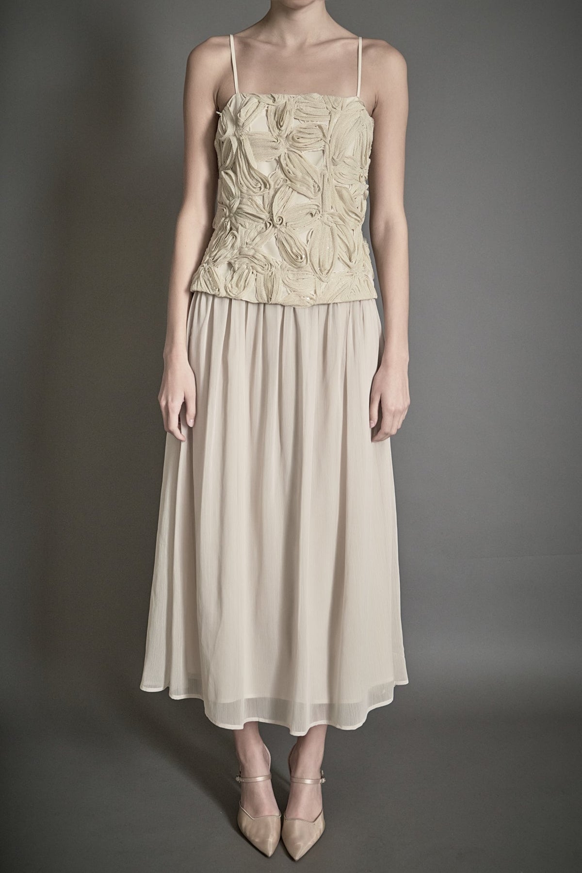 ENDLESS ROSE - Mixed Media Sheer Maxi Dress - DRESSES available at Objectrare