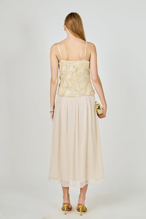 ENDLESS ROSE - Mixed Media Sheer Midi Dress - DRESSES available at Objectrare