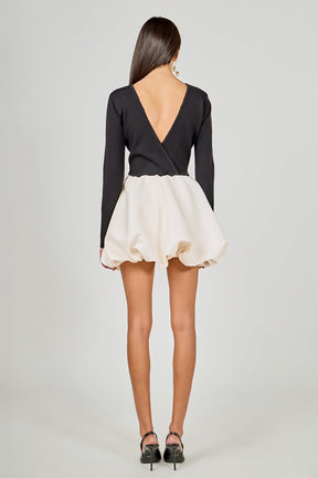 Long Sleeve Open Back Knit Mini Dress