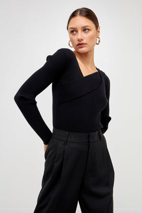 ENDLESS ROSE - Knit Wrap Sweater - TOPS available at Objectrare