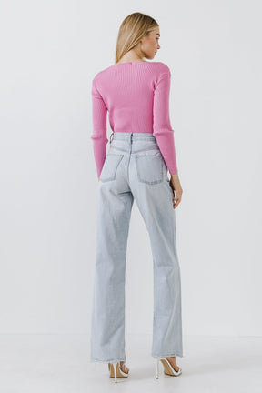 ENDLESS ROSE - Endless Rose - Knit Wrap Sweater - TOPS available at Objectrare