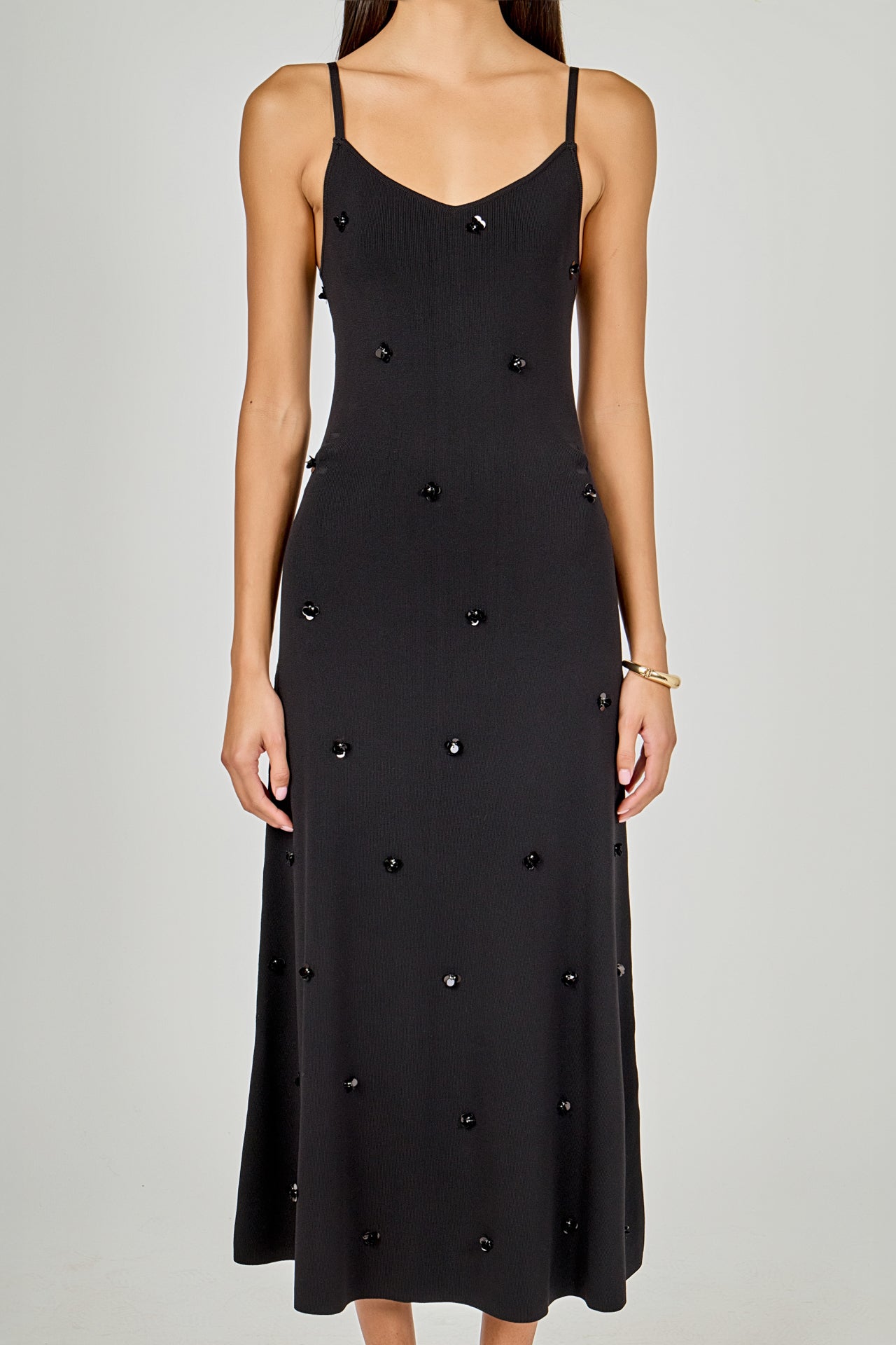 ENDLESS ROSE - Embellished Knit Midi Dress - DRESSES available at Objectrare