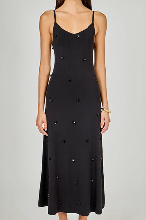 ENDLESS ROSE - Embellished Knit Midi Dress - DRESSES available at Objectrare