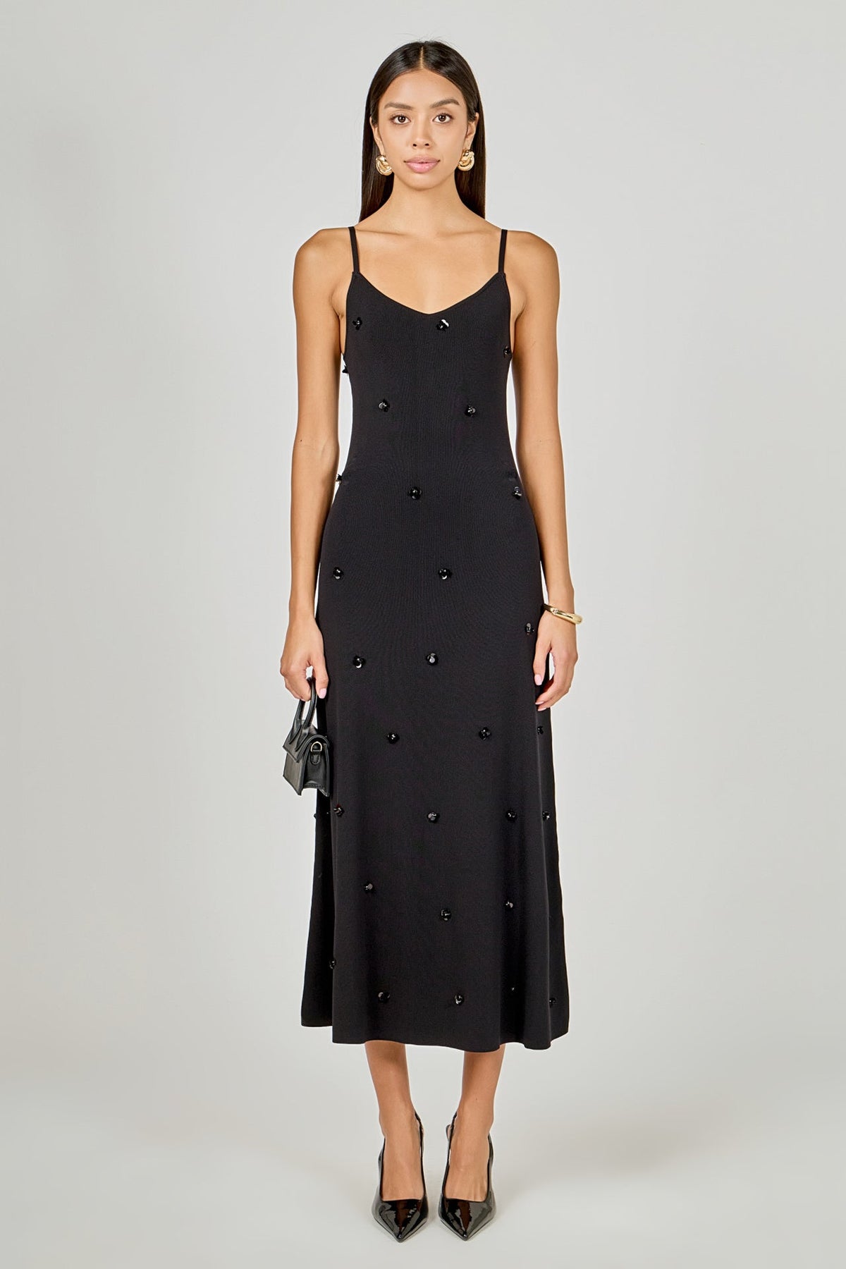 ENDLESS ROSE - Embellished Knit Midi Dress - DRESSES available at Objectrare