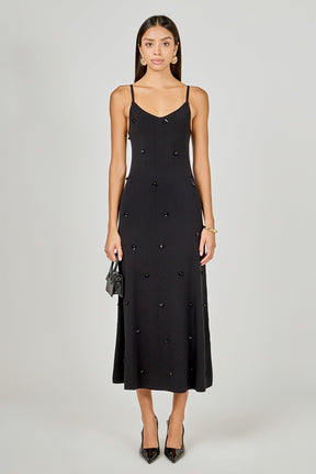 ENDLESS ROSE - Embellished Knit Midi Dress - DRESSES available at Objectrare