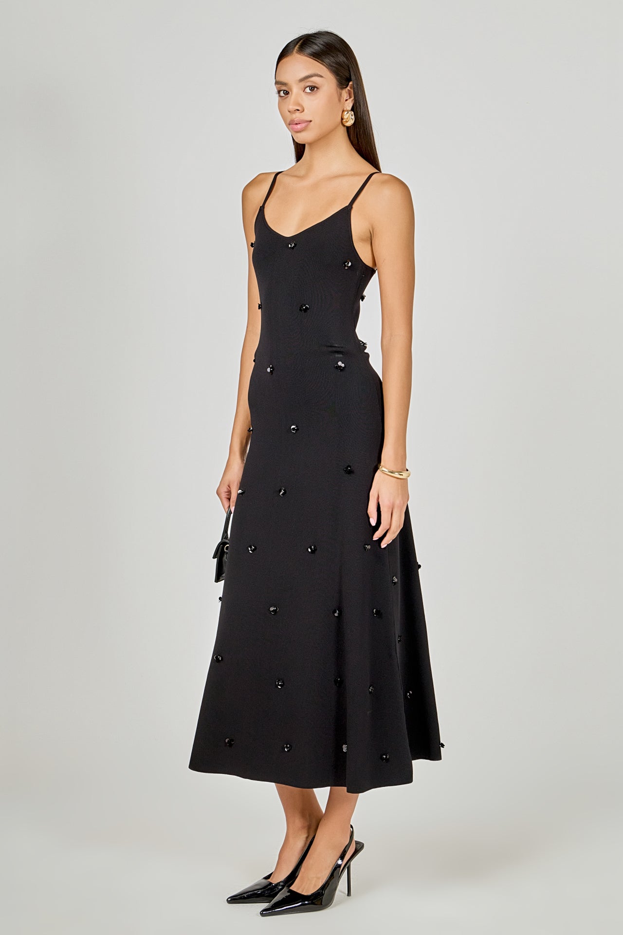 ENDLESS ROSE - Embellished Knit Midi Dress - DRESSES available at Objectrare