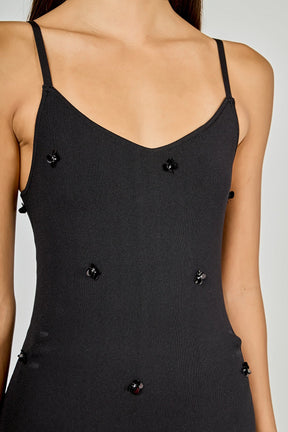 Embellished Knit Midi Dress