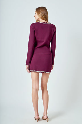 Knit Scallop Mini Skirt