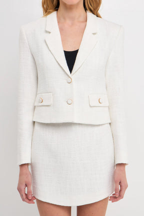 ENDLESS ROSE - Endless Rose - Cropped Tweed Blazer - BLAZERS available at Objectrare