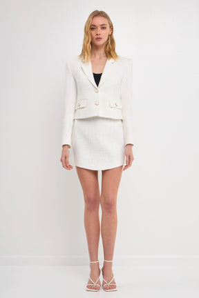 ENDLESS ROSE - Endless Rose - Cropped Tweed Blazer - BLAZERS available at Objectrare