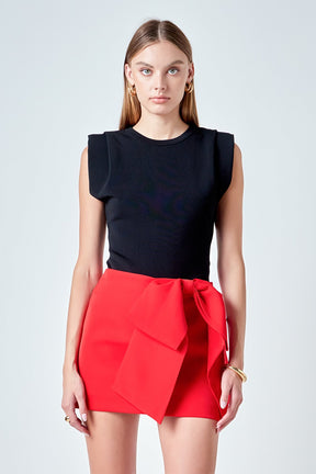 Knit Pleated Shoulder Top