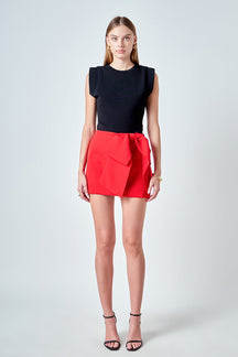 Knit Pleated Shoulder Top