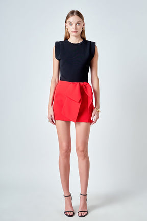 Knit Pleated Shoulder Top