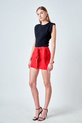 Knit Pleated Shoulder Top