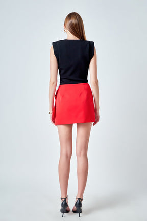 Knit Pleated Shoulder Top