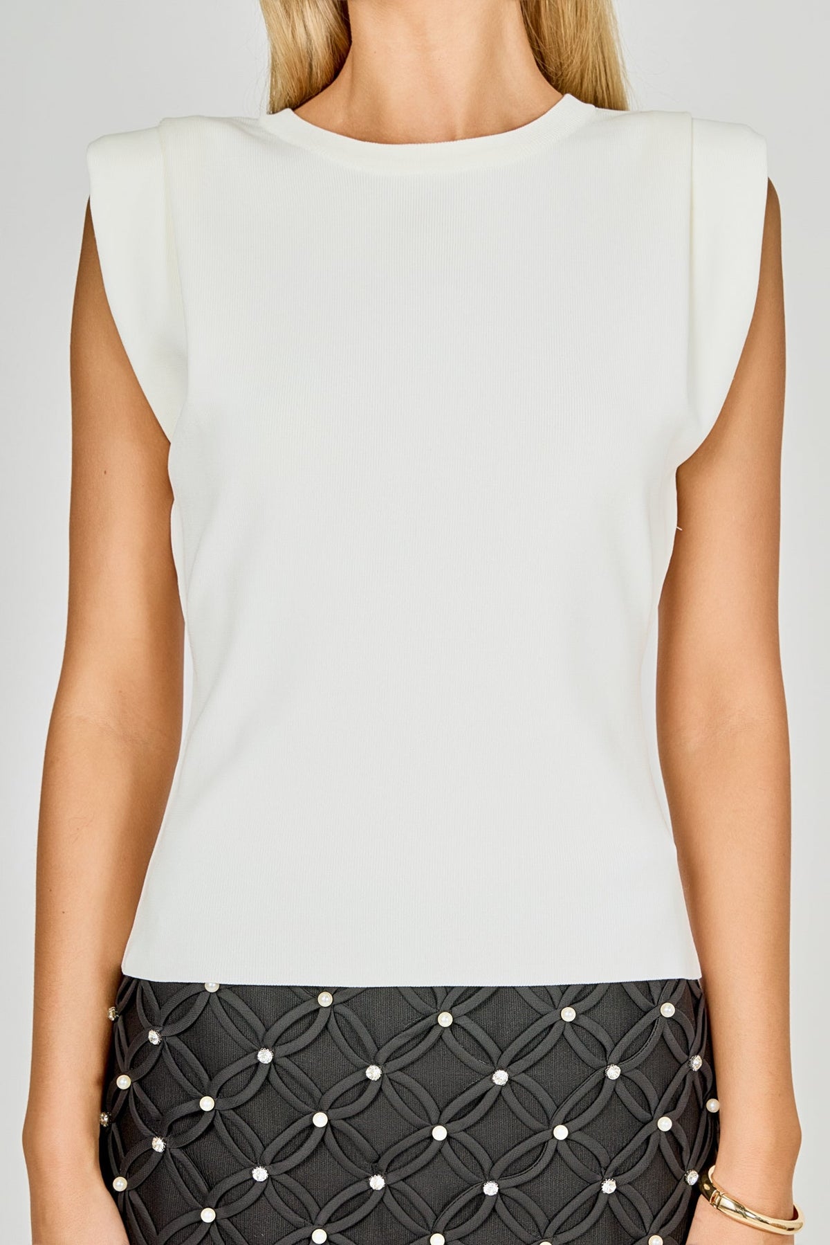 Knit Pleated Shoulder Top