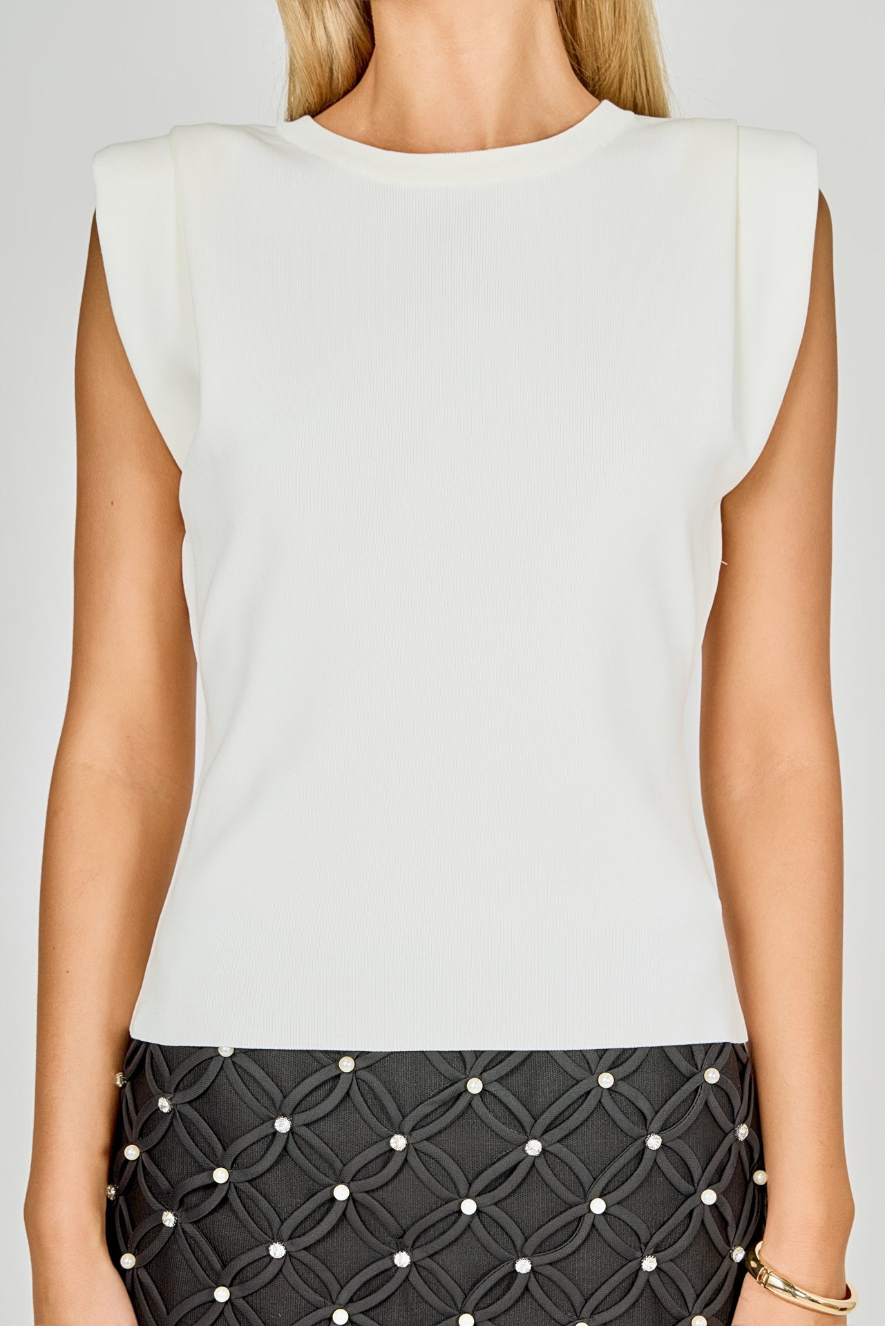 Knit Pleated Shoulder Top