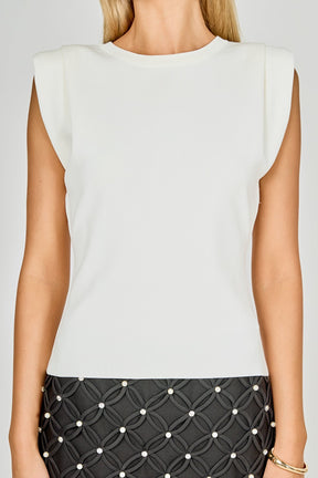 Knit Pleated Shoulder Top