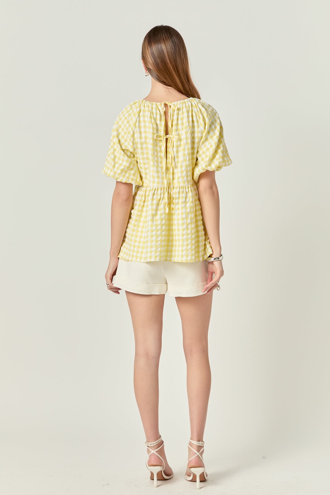 Blouson Babydoll Spaghetti Tie Top