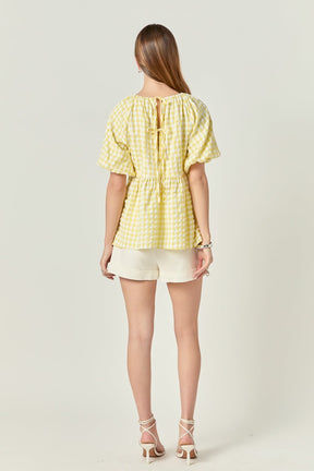 Blouson Babydoll Spaghetti Tie Top