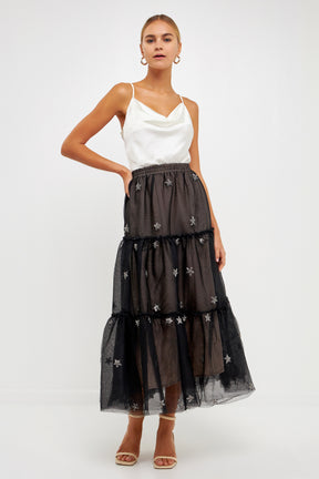 ENDLESS ROSE - Star Tulle Maxi Skirt - SKIRTS available at Objectrare