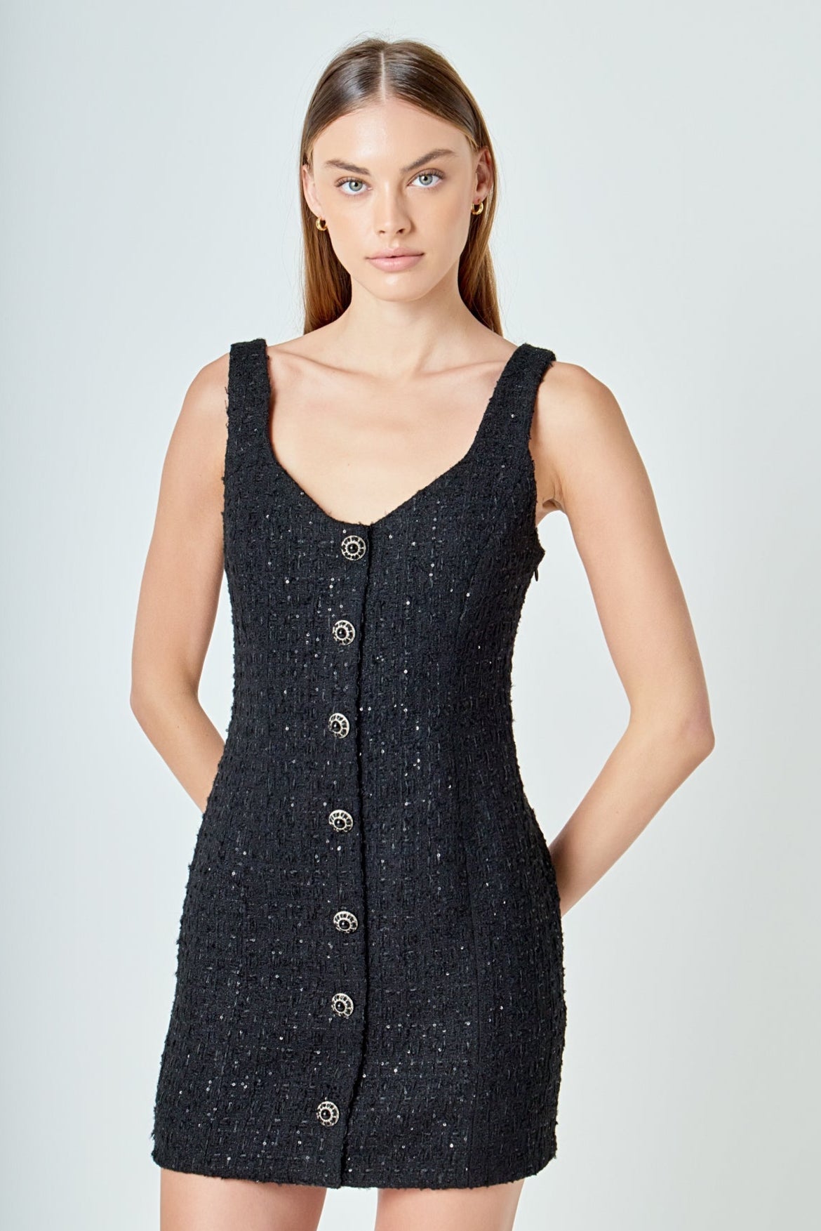 ENDLESS ROSE - Tweed Mini Dress - DRESSES available at Objectrare