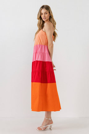 ENGLISH FACTORY - Color Block Spaghetti Maxi - DRESSES available at Objectrare