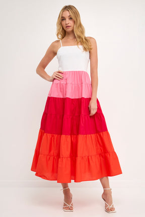 ENGLISH FACTORY - English Factory - Color Block Spaghetti Maxi Dress - DRESSES available at Objectrare