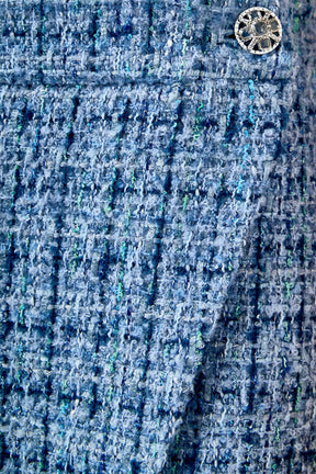 ENDLESS ROSE - Tweed Front Flap Wrap Skirt - SKIRTS available at Objectrare