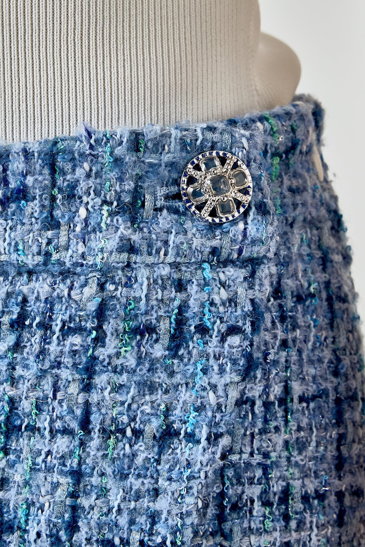 ENDLESS ROSE - Tweed Front Flap Wrap Skirt - SKIRTS available at Objectrare