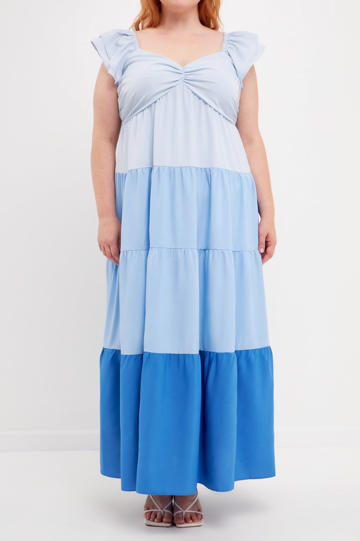 ENGLISH FACTORY - English Factory - Plus Size Sweet Heart Color Block Maxi Dress - DRESSES available at Objectrare