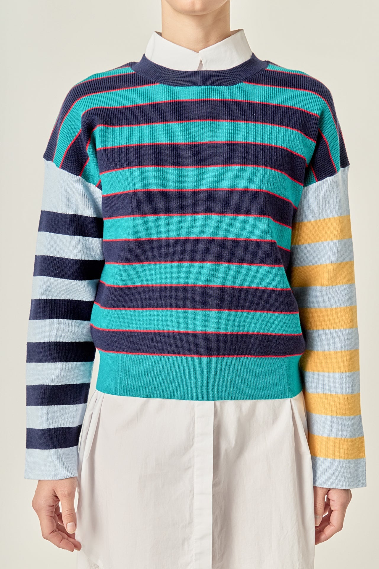 ENGLISH FACTORY - Striped Knit Top - TOPS available at Objectrare