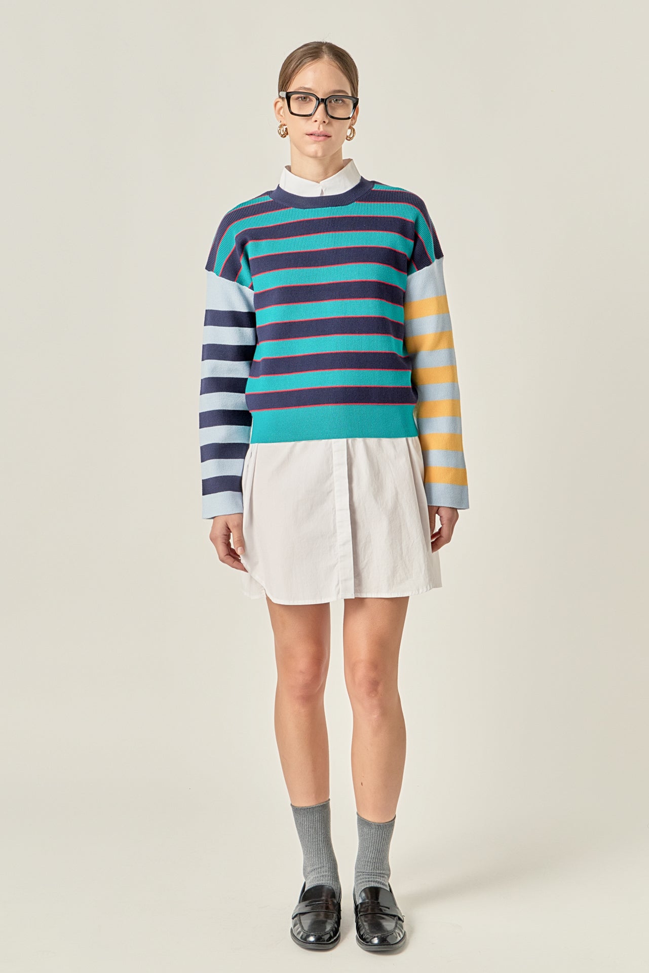ENGLISH FACTORY - Striped Knit Top - TOPS available at Objectrare