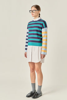 ENGLISH FACTORY - Striped Knit Top - TOPS available at Objectrare