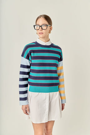 ENGLISH FACTORY - Striped Knit Top - TOPS available at Objectrare