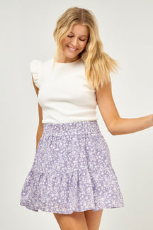 FREE THE ROSES - Single Tiered Mini Skirt - SKIRTS available at Objectrare