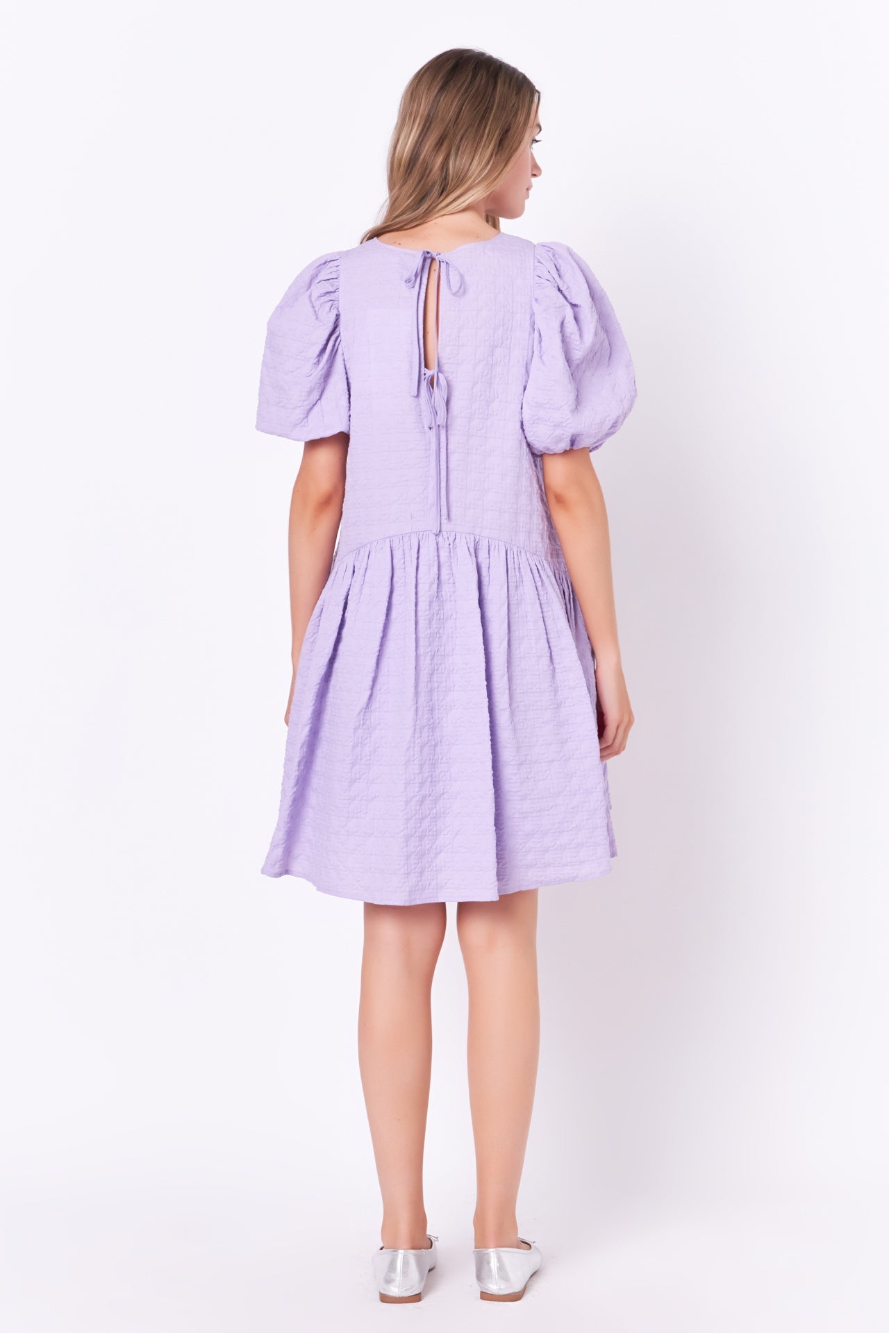 ENGLISH FACTORY - English Factory - Back Tie Jacquard Puff Dress - DRESSES available at Objectrare