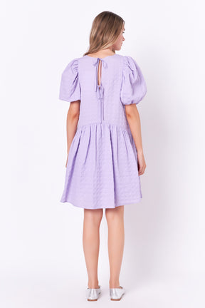 ENGLISH FACTORY - Back Tie Jacquard Puff Dress - DRESSES available at Objectrare