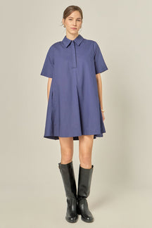 ENGLISH FACTORY - Poplin A-Line Mini Dress - DRESSES available at Objectrare