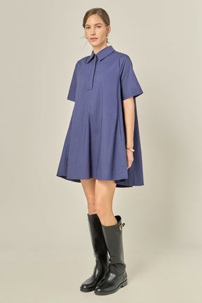ENGLISH FACTORY - Poplin A-Line Mini Dress - DRESSES available at Objectrare