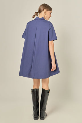 ENGLISH FACTORY - Poplin A-Line Mini Dress - DRESSES available at Objectrare