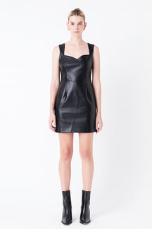 GREY LAB - Sweetheart Leather Mini Dress - DRESSES available at Objectrare