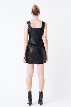 GREY LAB - Sweetheart Leather Mini Dress - DRESSES available at Objectrare