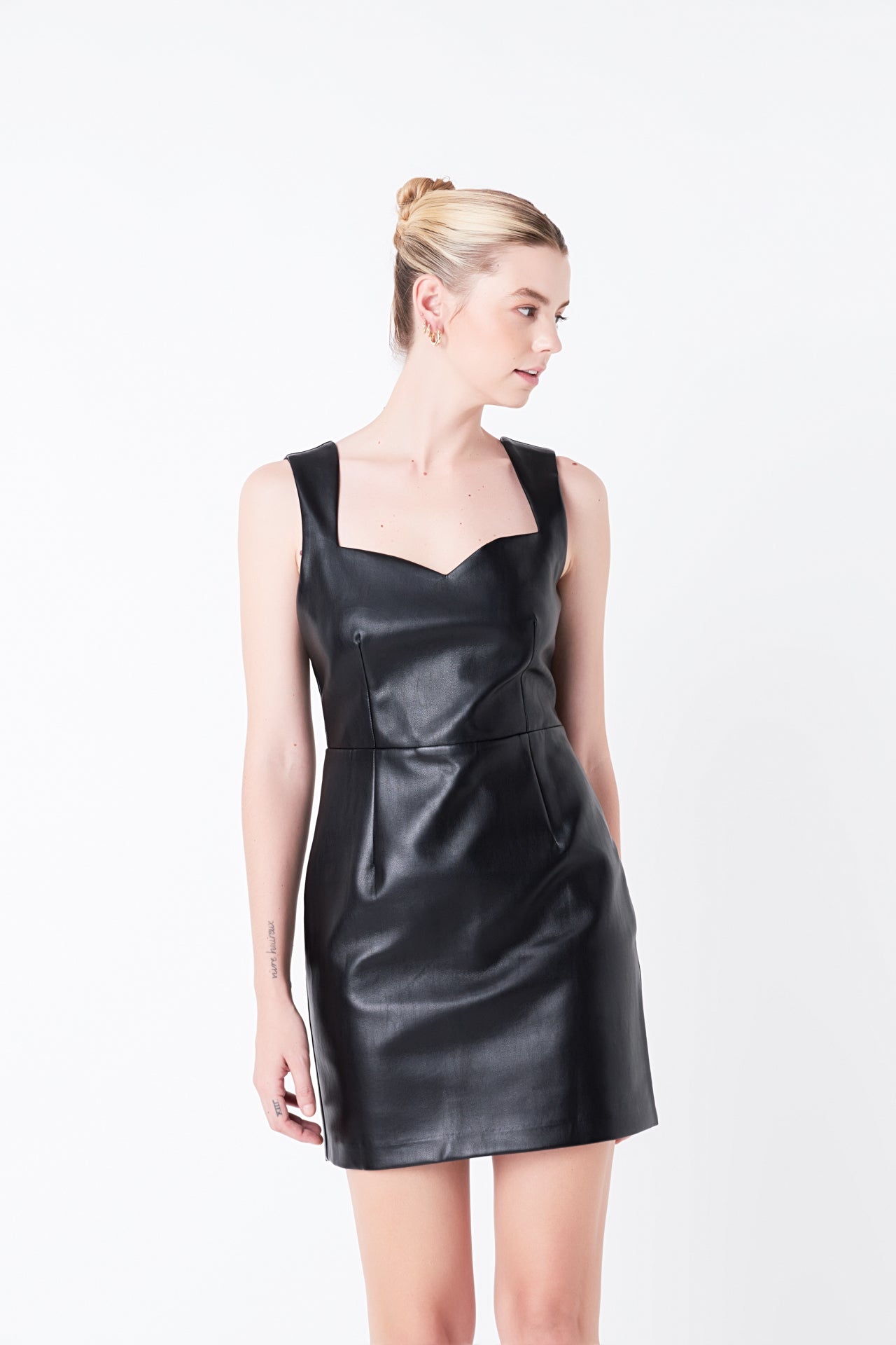 GREY LAB - Sweetheart Leather Mini Dress - DRESSES available at Objectrare