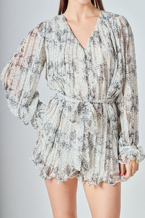 ENDLESS ROSE - Speckled Pleated Romper - ROMPERS available at Objectrare