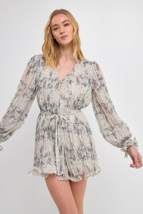 ENDLESS ROSE - Endless Rose - Speckled Pleated Romper - ROMPERS available at Objectrare