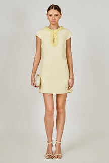 ENDLESS ROSE - Tweed Mini Dress With Floral Trim - DRESSES available at Objectrare