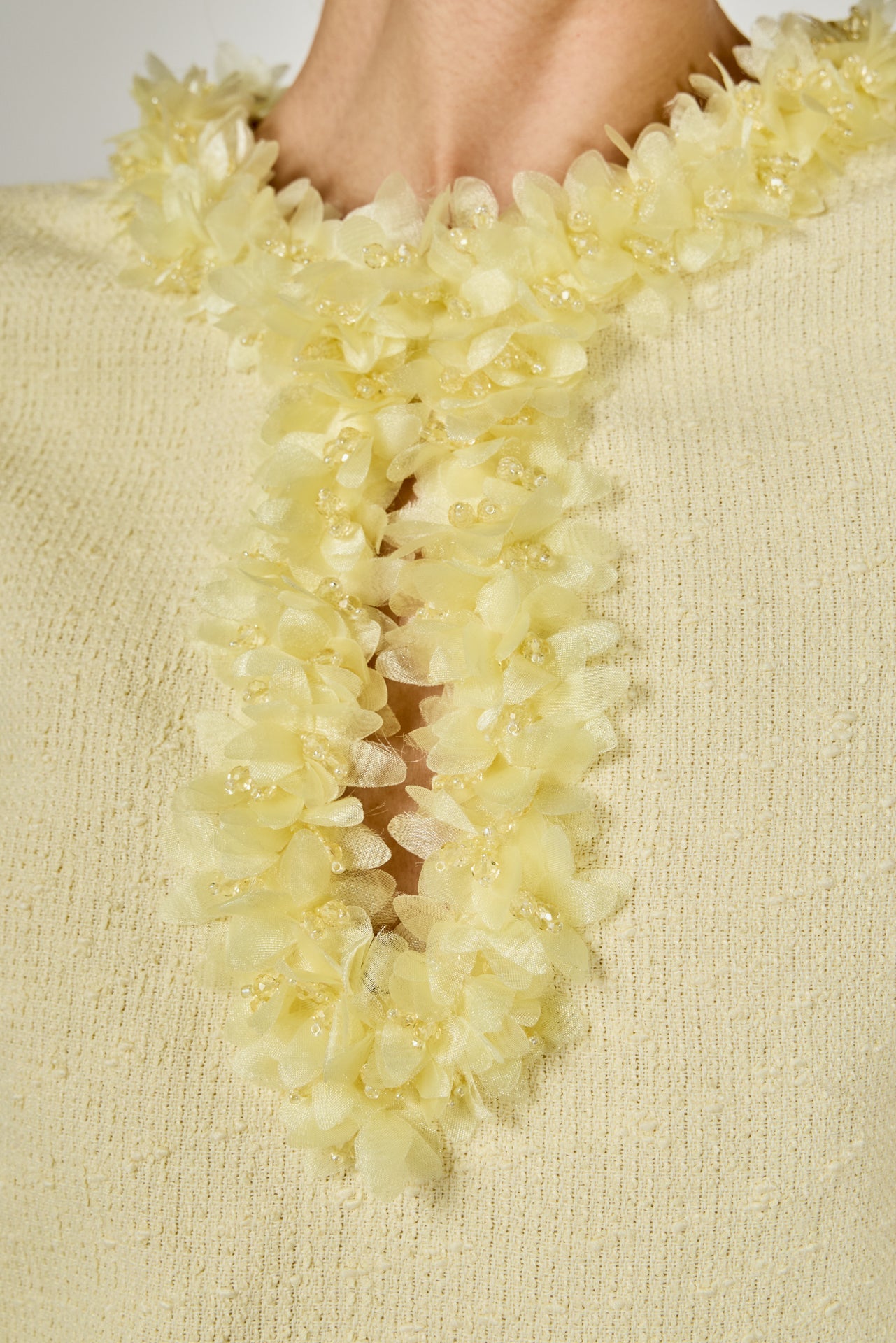 ENDLESS ROSE - Tweed Mini Dress With Floral Trim - DRESSES available at Objectrare