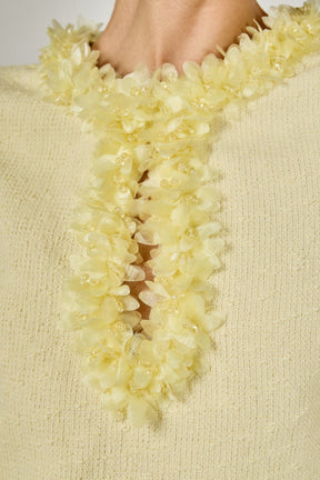 ENDLESS ROSE - Tweed Mini Dress With Floral Trim - DRESSES available at Objectrare