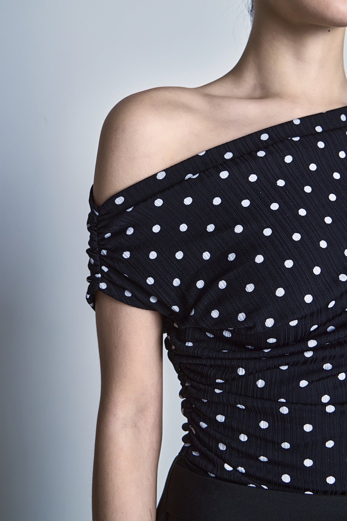 ENDLESS ROSE - Asymmetrical Polka Dot Top - TOPS available at Objectrare